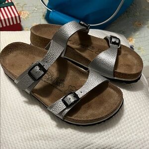 Birkies silver ladies Sandals